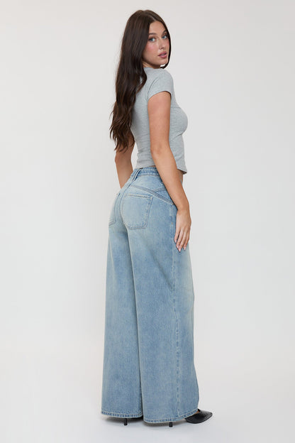 Women's Relaxed Extra Baggy Wide Leg Jeans in J Faded Blue view 5 - Relaxed Fit - Women'S Relaxed Jeans Petite (bottom)