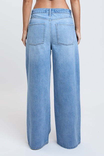 Women's Relaxed Extra Baggy Wide Leg Jeans in L Light Blue view 4 - Relaxed Fit - Women'S Relaxed Jeans Petite (bottom)