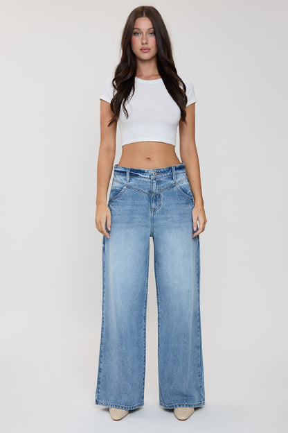 Women's Relaxed Extra Baggy Wide Leg Jeans in L Light Blue view 7 - Relaxed Fit - Women'S Relaxed Jeans Petite (bottom)