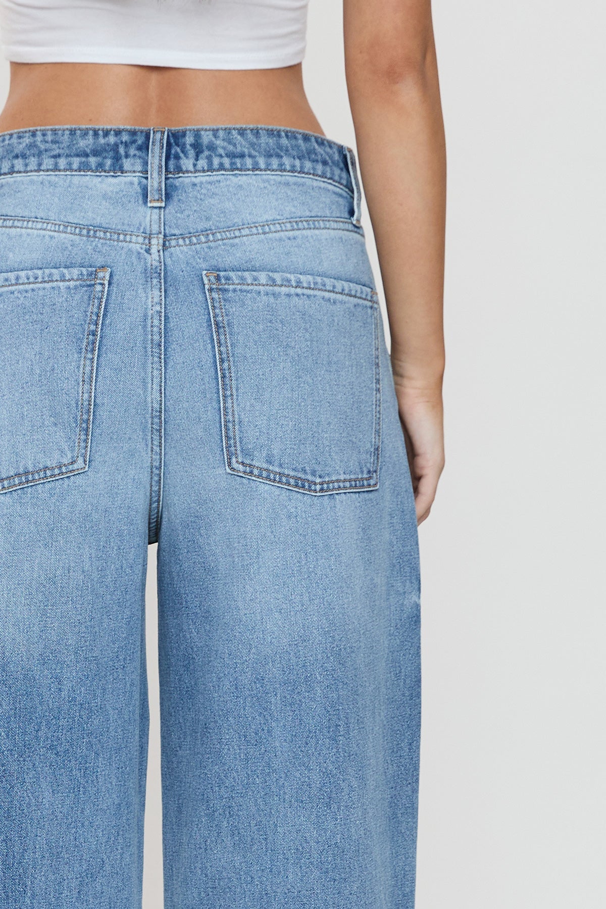 Women's Relaxed Extra Baggy Wide Leg Jeans in Y Washed Blue Rips view 13 - Relaxed Fit - Women'S Relaxed Jeans Petite