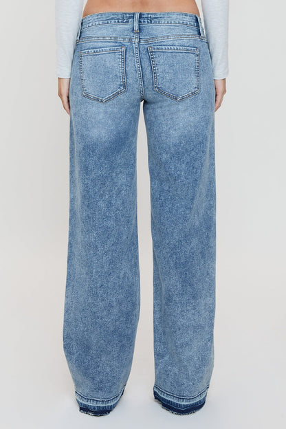 Women's Release Hem Wide Leg Jeans in N Indigo Blue view 11 (bottom)