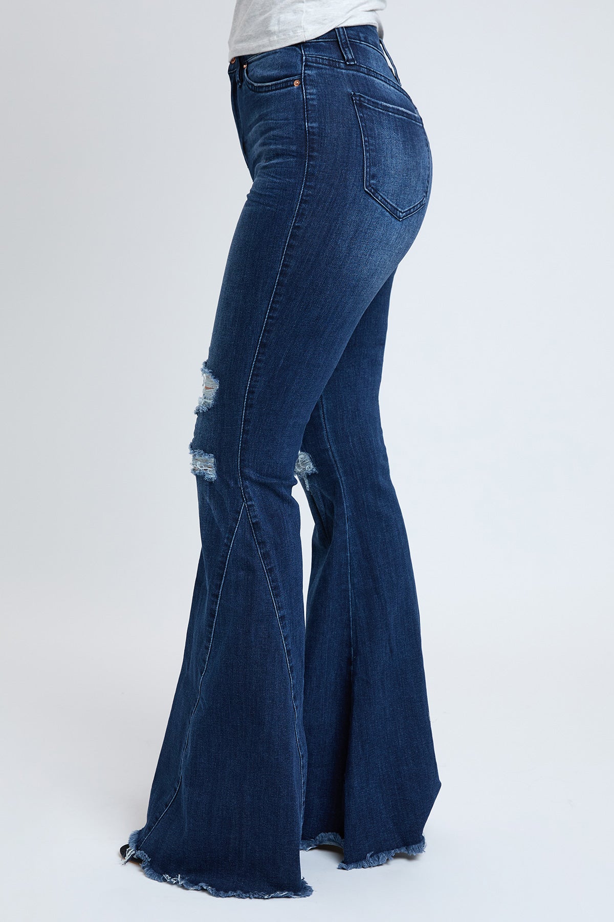 Women's Savannah Extreme Fit & Flare Jeans in S Midnight Sky Blue Rips view 4 - Savana Pants For Women (bottom)