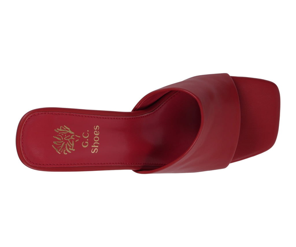 Women's Soho Red Square Toe Heeled Sandals Red view 3 (shoe) - women's soho sandals, women's soho shoes - shop at us.meeeshop