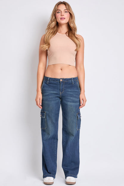 Women's Straight Cargo Skater Jeans in M Medium Blue view 22 - Women'S Straight Jeans (bottom)