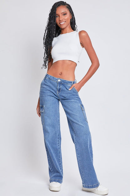 Women's Straight Cargo Skater Jeans in M Medium Blue view 24 - Women'S Straight Jeans (bottom)