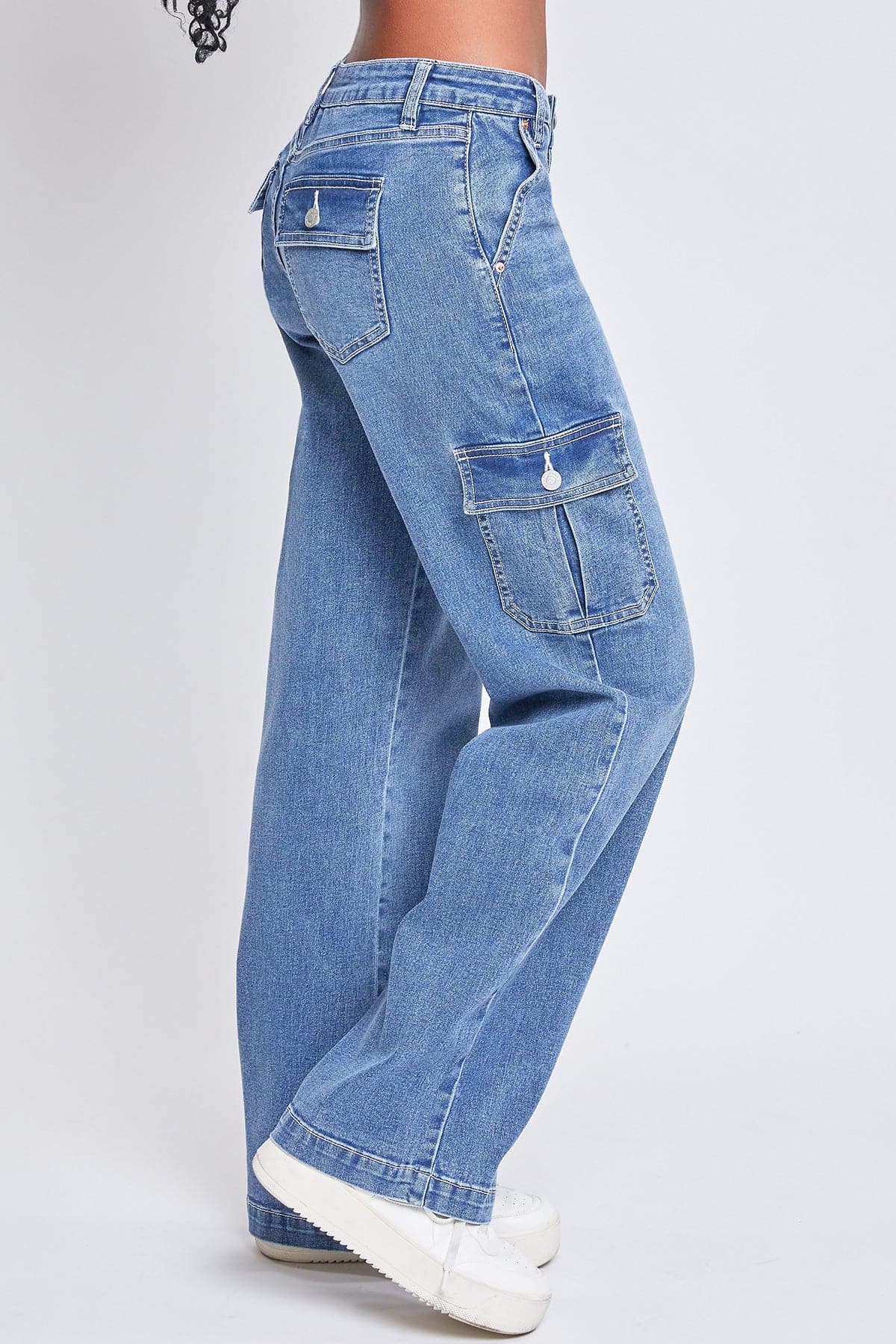 Women's Straight Cargo Skater Jeans in M Medium Blue view 25 - Women'S Straight Jeans (bottom)