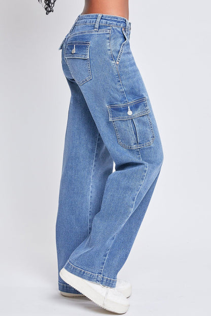 Women's Straight Cargo Skater Jeans in M Medium Blue view 25 - Women'S Straight Jeans (bottom)