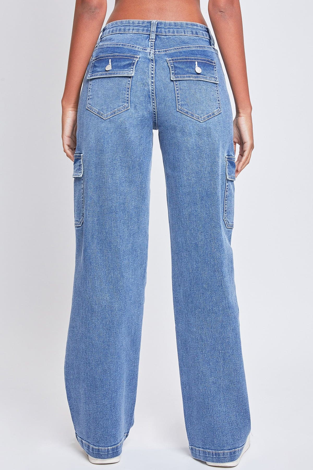 Women's Straight Cargo Skater Jeans in M Medium Blue view 26 - Women'S Straight Jeans (bottom)