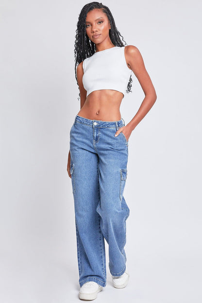 Women's Straight Cargo Skater Jeans in M Medium Blue view 27 - Women'S Straight Jeans (bottom)