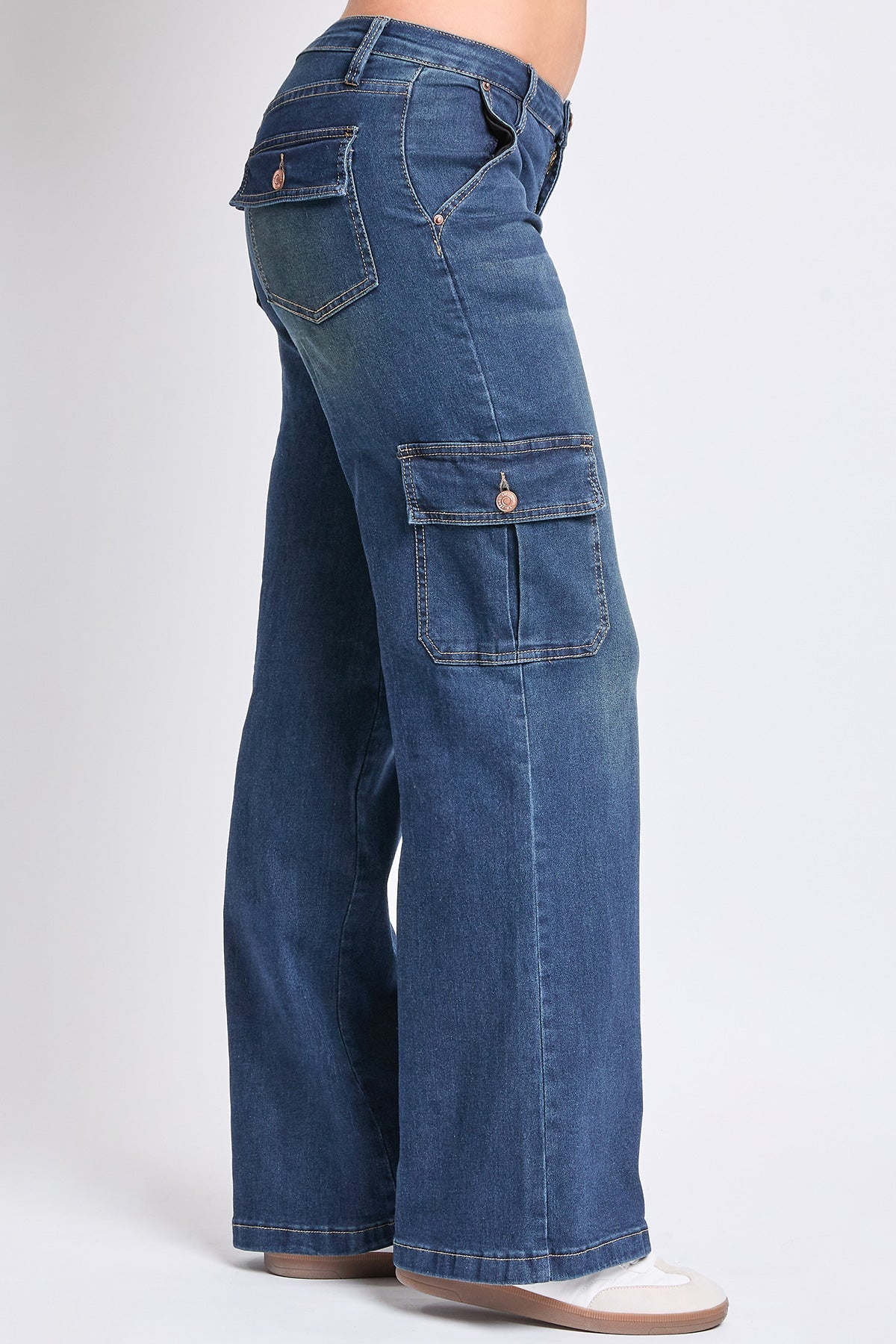 Women's Straight Cargo Skater Jeans in SBT Tinted Midnight Blue view 17 - Women'S Straight Jeans (bottom)