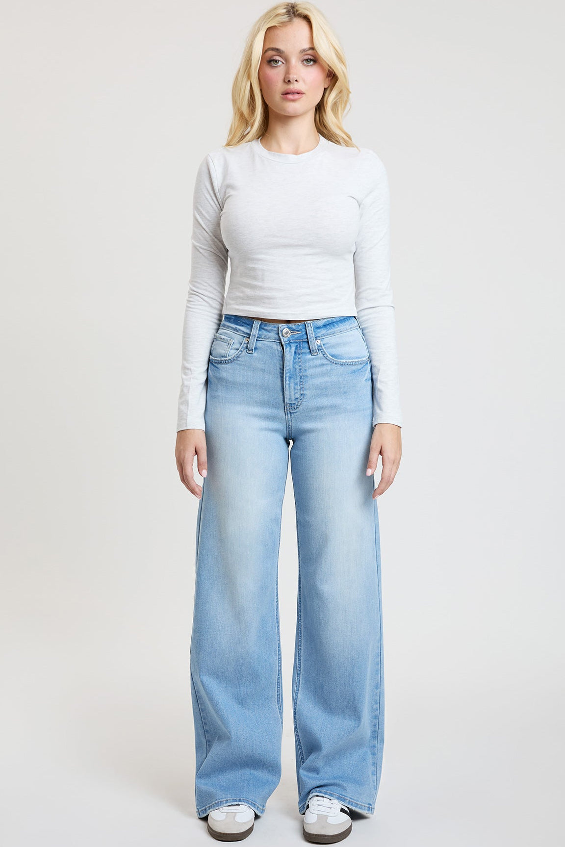 Women's Super Soft High Rise Wide Leg Jeans in L Light Blue view 15 - High-Waisted - Women'S Super Jeans (bottom)