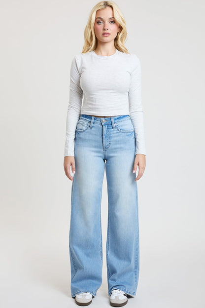 Women's Super Soft High Rise Wide Leg Jeans in L Light Blue view 15 - High-Waisted - Women'S Super Jeans (bottom)