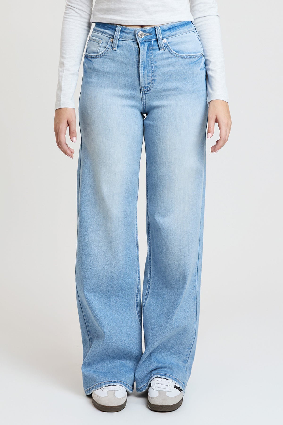 Women's Super Soft High Rise Wide Leg Jeans in L Light Blue view 16 - High-Waisted - Women'S Super Jeans (bottom)