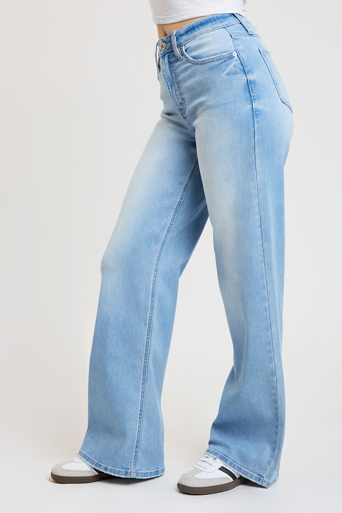 Women's Super Soft High Rise Wide Leg Jeans in L Light Blue view 17 - High-Waisted - Women'S Super Jeans (bottom)