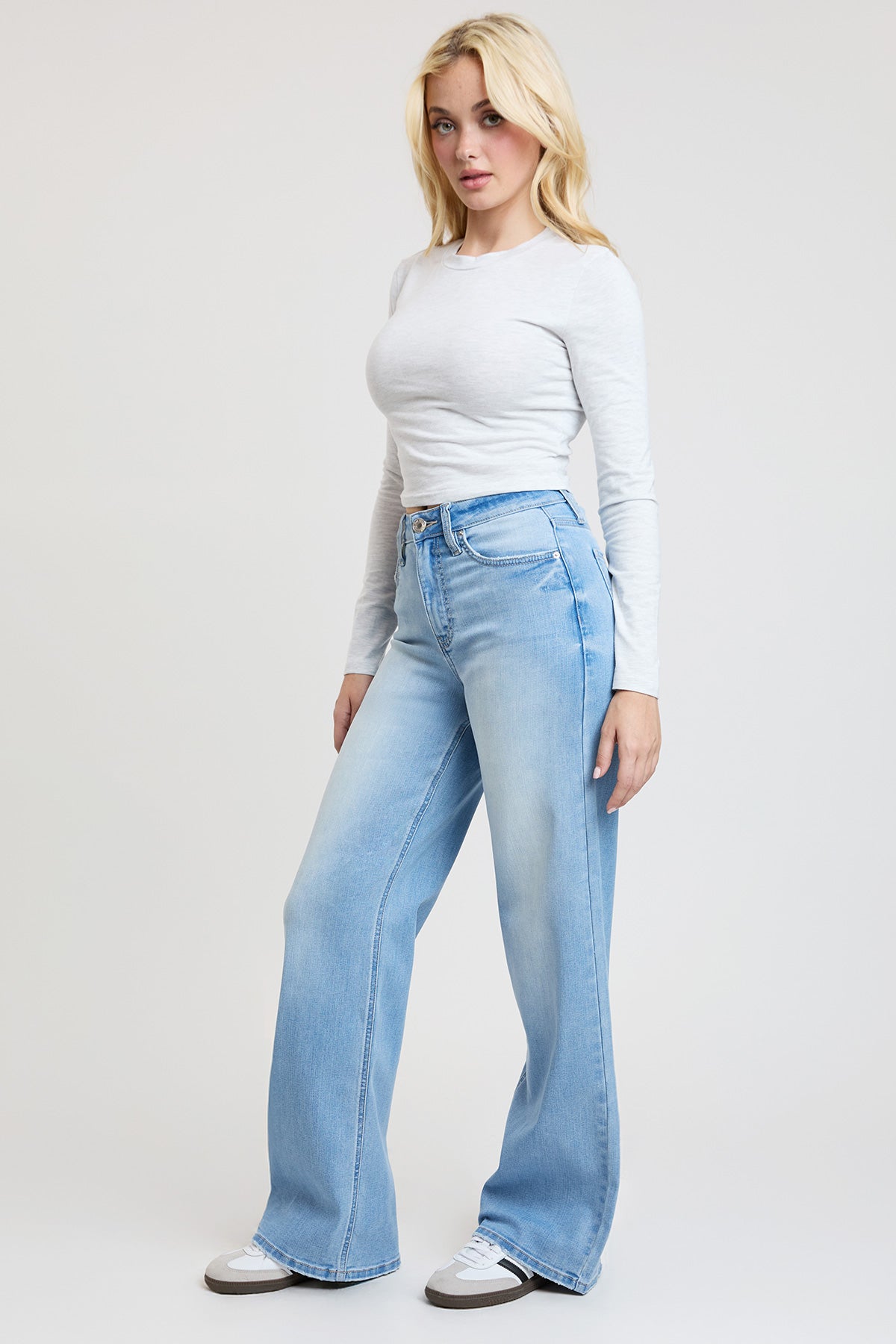 Women's Super Soft High Rise Wide Leg Jeans in L Light Blue view 19 - High-Waisted - Women'S Super Jeans (bottom)