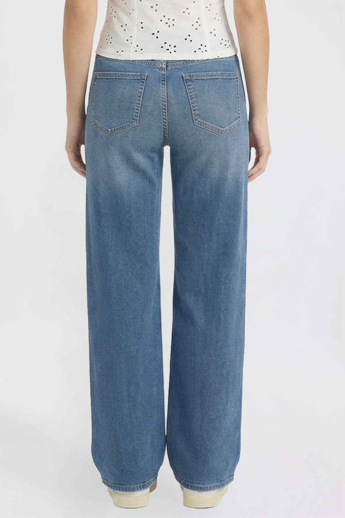 Women's Super Soft High Rise Wide Leg Jeans in M Medium Blue view 4 - High-Waisted - Women'S Super Jeans (bottom)