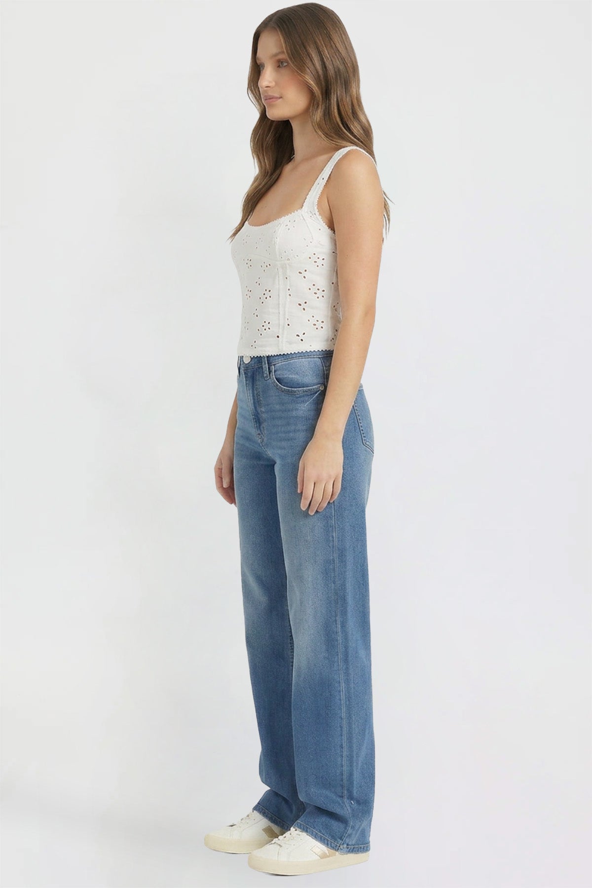 Women's Super Soft High Rise Wide Leg Jeans in M Medium Blue view 6 - High-Waisted - Women'S Super Jeans (bottom)