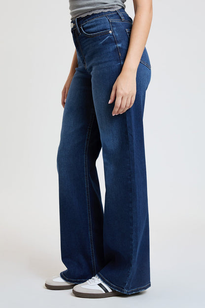 Women's Super Soft High Rise Wide Leg Jeans in S Midnight Sky Blue view 11 - High-Waisted - Women'S Super Jeans