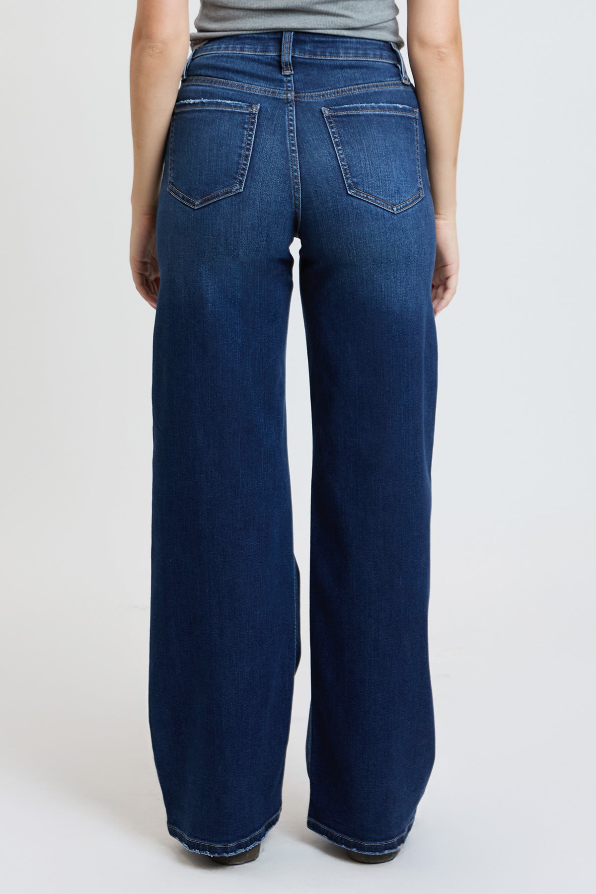 Women's Super Soft High Rise Wide Leg Jeans in S Midnight Sky Blue view 12 - High-Waisted - Women'S Super Jeans