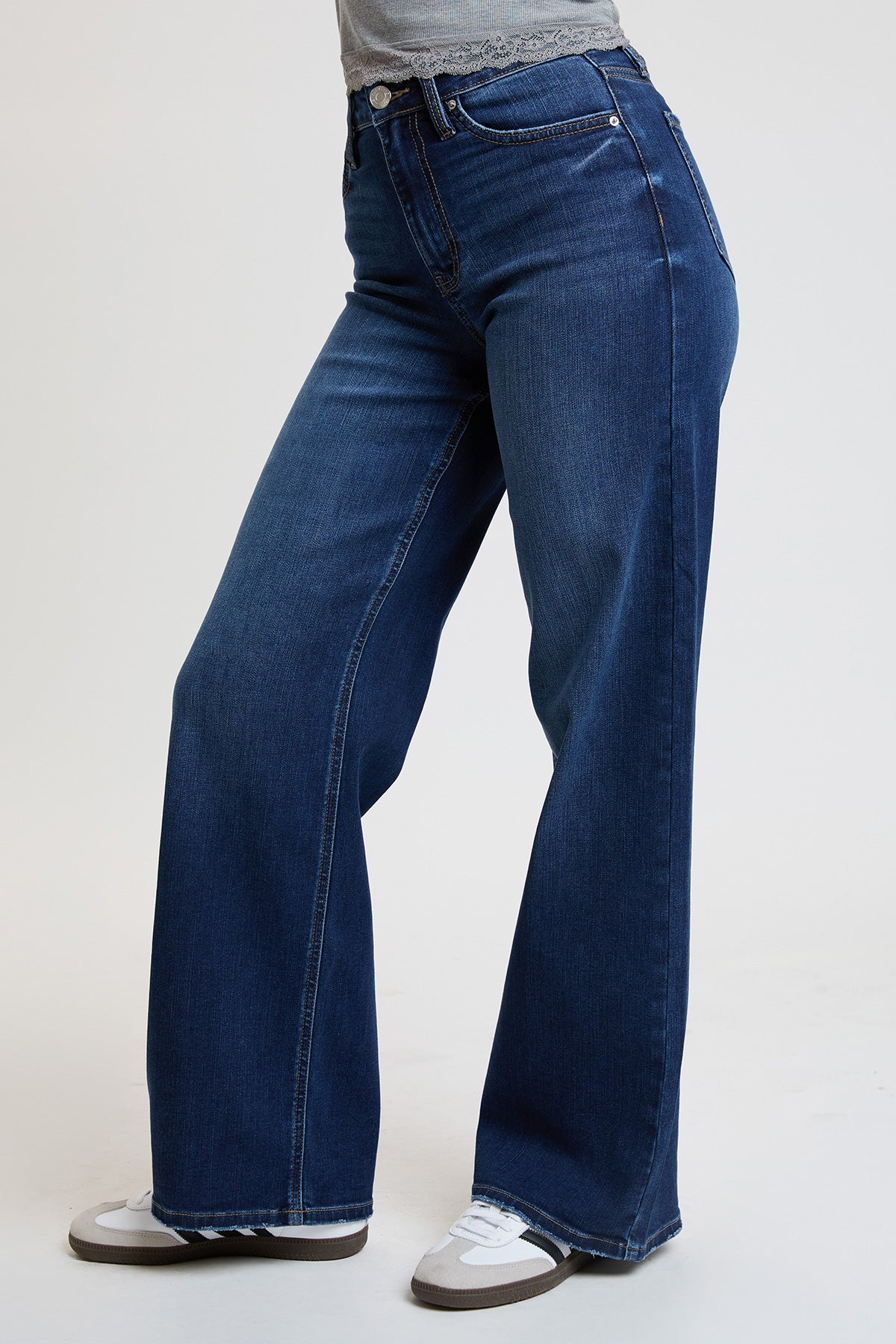 Women's Super Soft High Rise Wide Leg Jeans in S Midnight Sky Blue view 13 - High-Waisted - Women'S Super Jeans