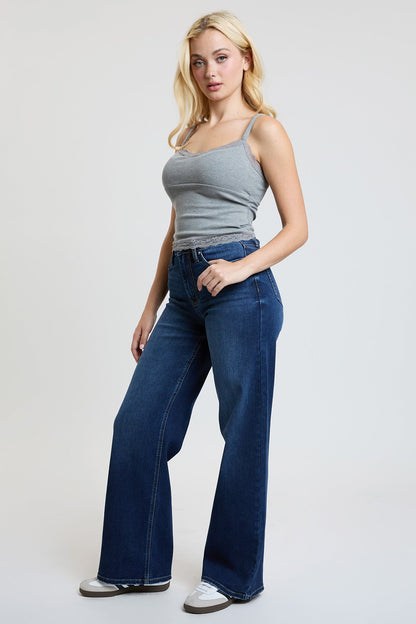 Women's Super Soft High Rise Wide Leg Jeans in S Midnight Sky Blue view 14 - High-Waisted - Women'S Super Jeans