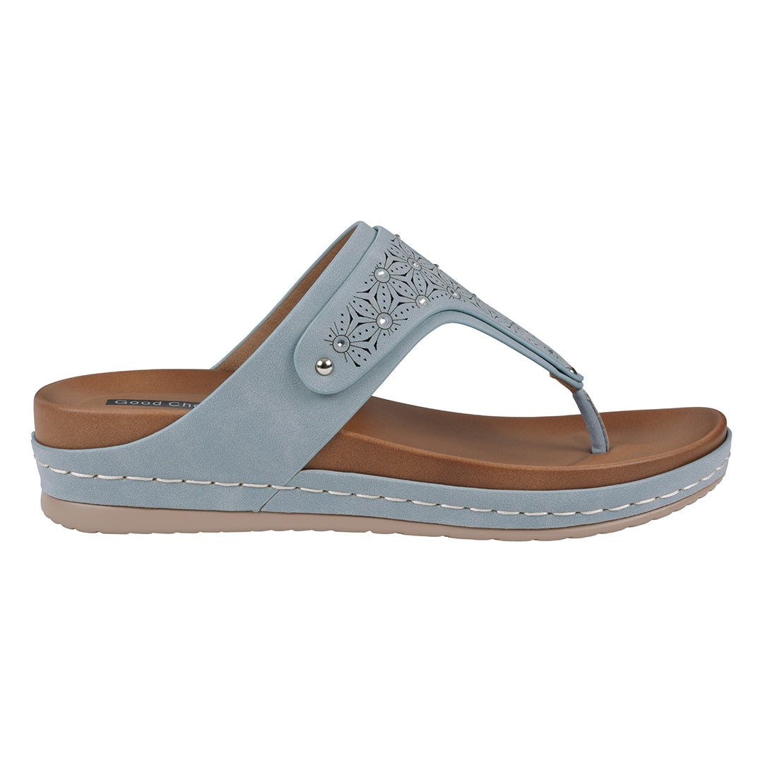 Women's Tani Royal Blue Thong Wedge Sandals Royal Blue view 2 (shoe) - womens tan sandals, womens tan s - shop at us.meeeshop