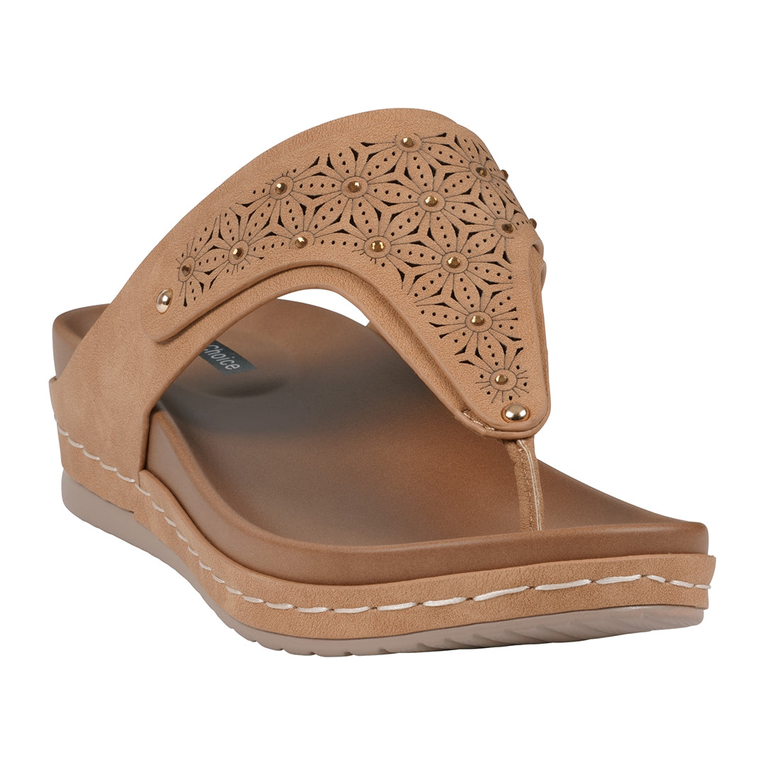 Women's Tani Tan Thong Wedge Sandals Tan (shoe) - womens tan sandals, womens tan sandals near me, women - shop at us.meeeshop