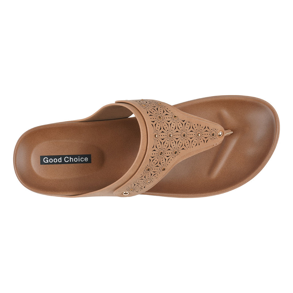 Women's Tani Tan Thong Wedge Sandals Tan view 2 (shoe) - womens tan sandals, womens tan sandals near me - shop at us.meeeshop