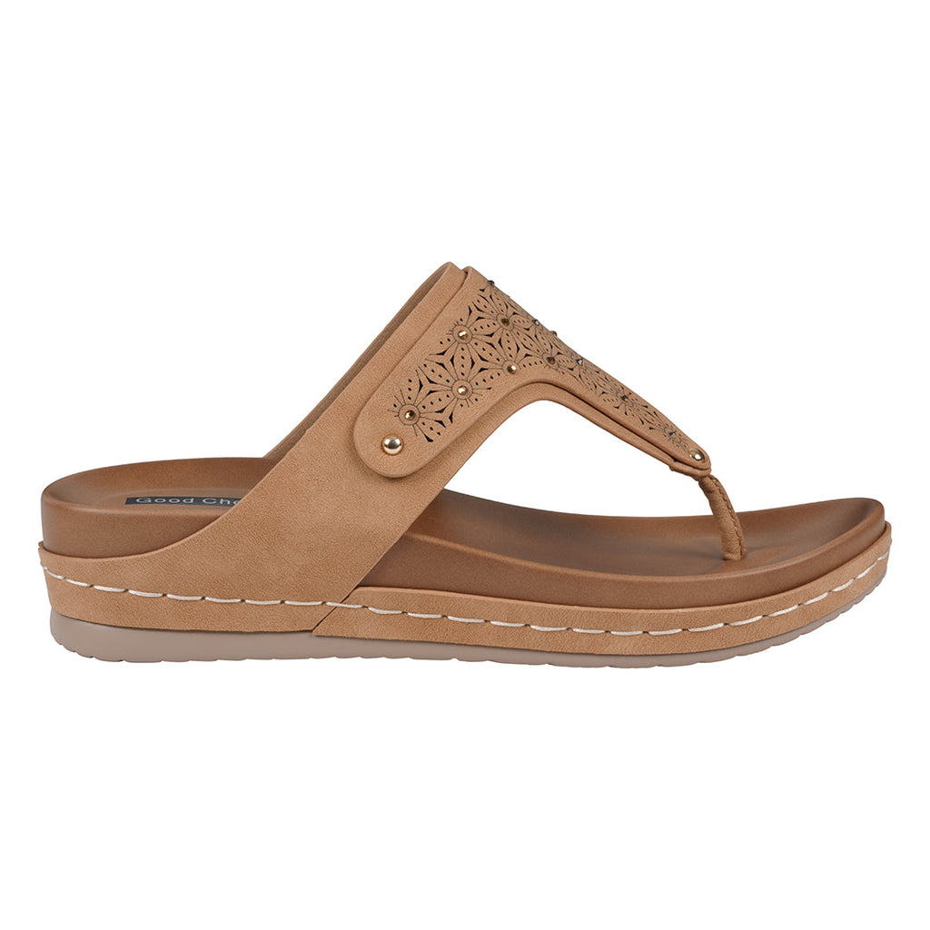 Women's Tani Tan Thong Wedge Sandals Tan view 3 (shoe) - womens tan sandals, womens tan sandals near me - shop at us.meeeshop