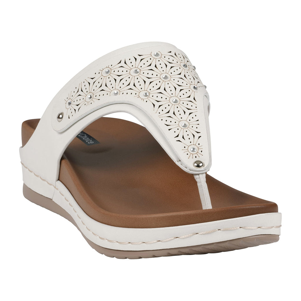 Women's Tani White Thong Wedge Sandals White (shoe) - womens tan sandals, womens tan sandals near me, w - shop at us.meeeshop