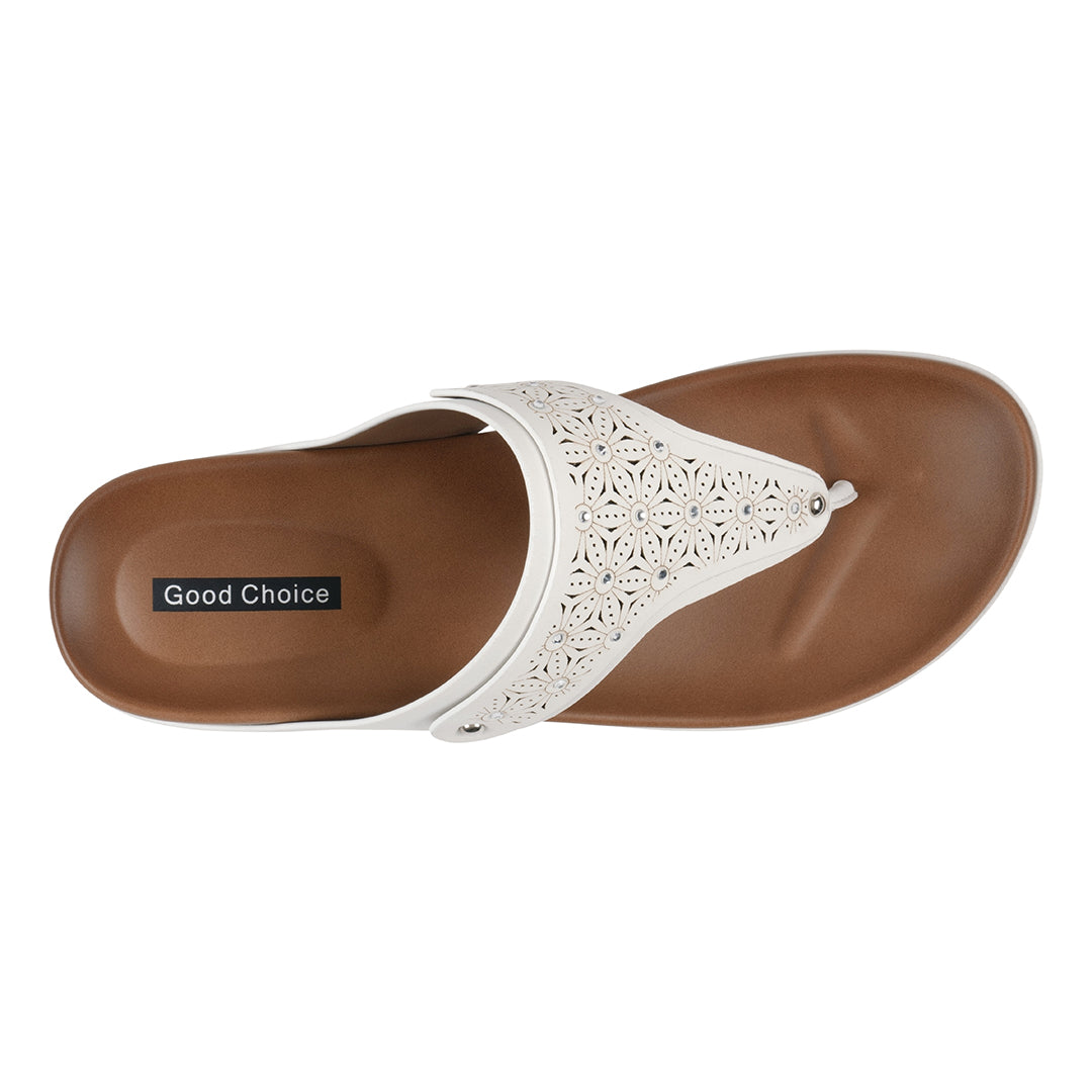 Women's Tani White Thong Wedge Sandals White view 3 (shoe) - womens tan sandals, womens tan sandals nea - shop at us.meeeshop