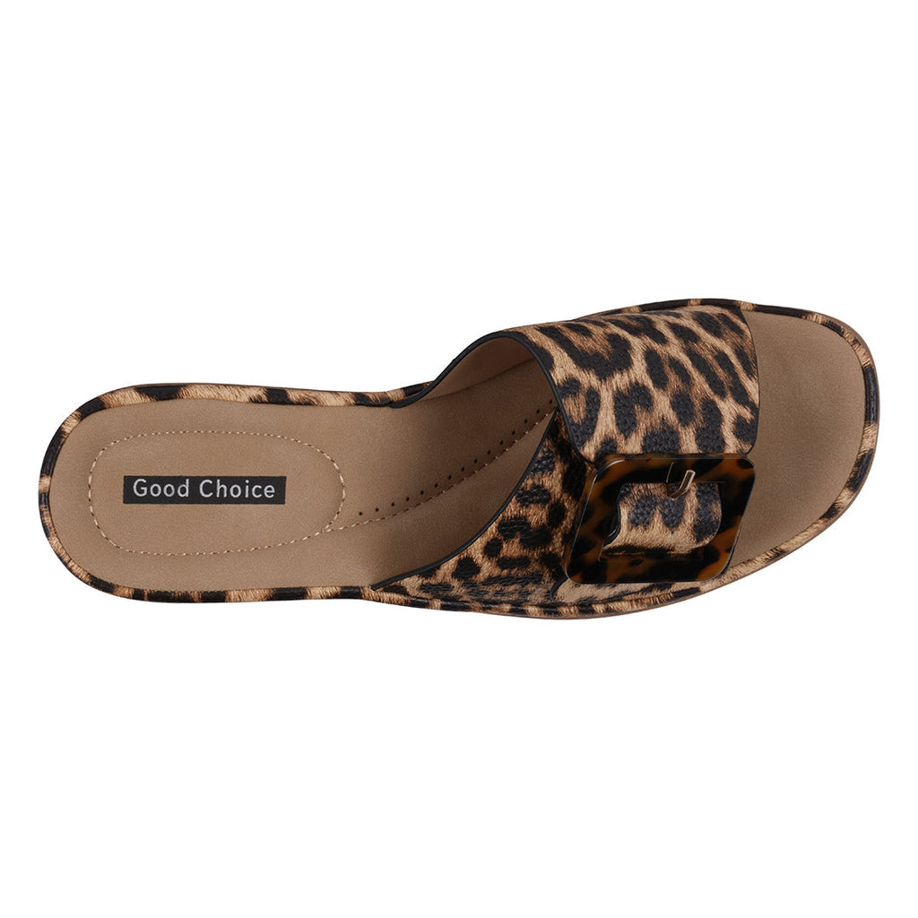 Women's Teri Leopard Wedge Sandals Leopard view 3 (shoe) - wedge sandals, leopard wedge sandals - shop at us.meeeshop
