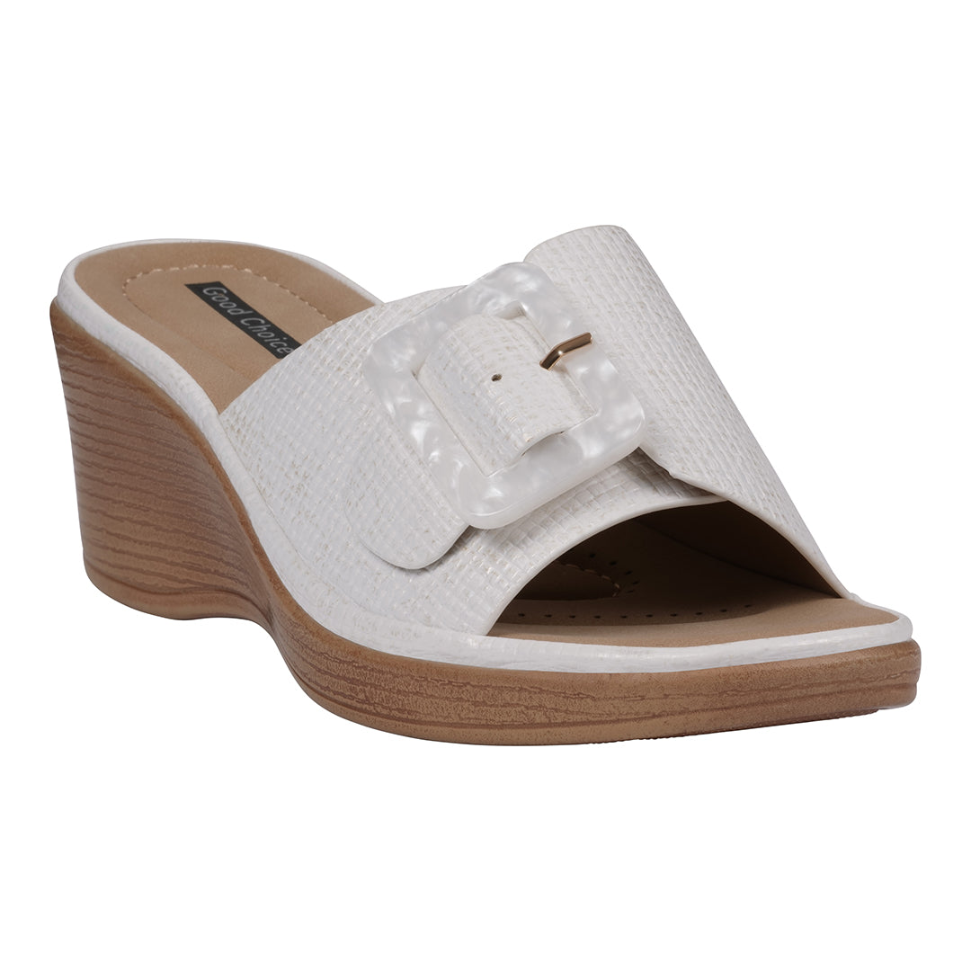 Women's Teri White Wedge Sandals White (shoe) - wedge sandals, white wedge sandals - shop at us.meeeshop