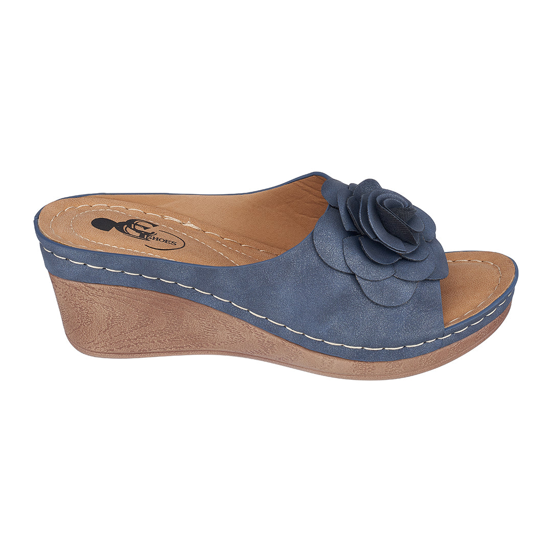 Women's Tokyo Navy Wedge Sandals 6.5 view 2 (shoe) - womens sandals tokyo, women's tokyo shoes, women's - shop at us.meeeshop