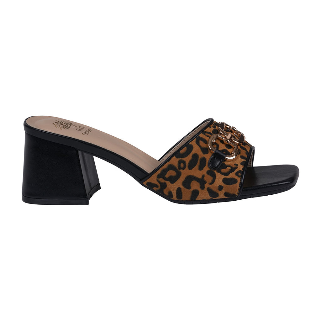 Women's Wanda Black Leopard Hardware Heeled Sandals Black Leopard view 2 (shoe) - heeled sandals, hardw - shop at us.meeeshop