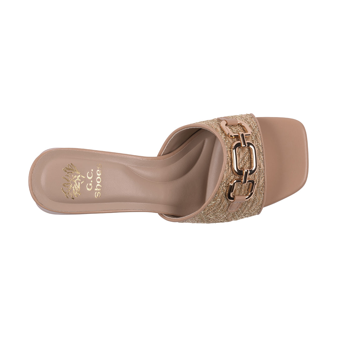 Women's Wanda Nude Hardware Heeled Sandals Nude view 2 (shoe) - heeled sandals, hardware heeled sandals - shop at us.meeeshop