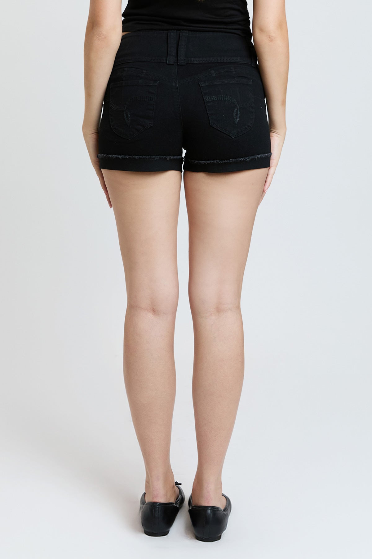 Women’s Wannabettabutt 3 Button Cuffed Denim Shorts view 31 (bottom)