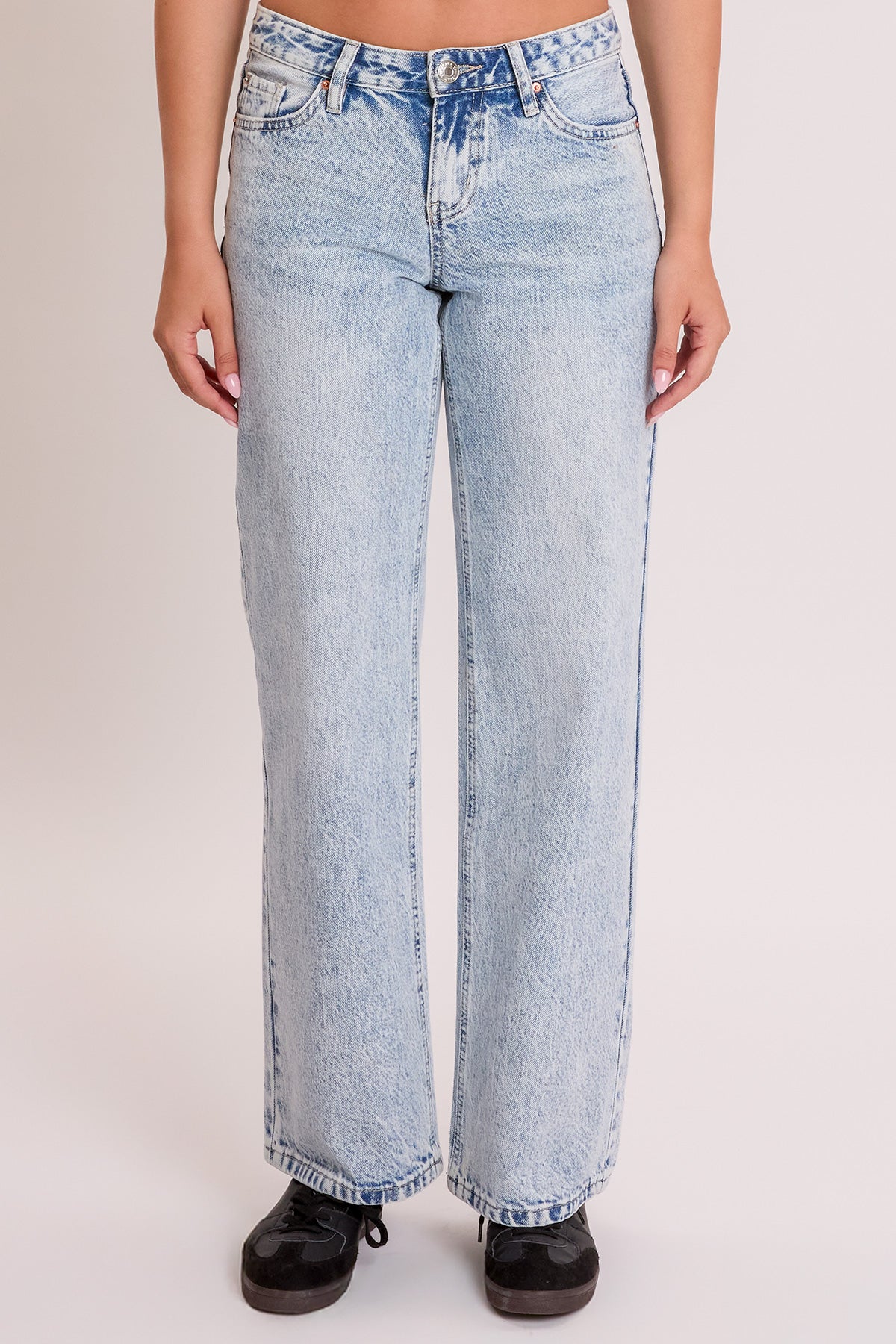 Women's Wide Leg with Butterfly Print in Q Celeste Blue view 3 - Womens Printed Wide Leg Pants (bottom)