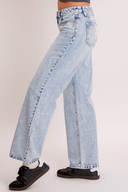 Women's Wide Leg with Butterfly Print in Q Celeste Blue view 4 - Womens Printed Wide Leg Pants (bottom)