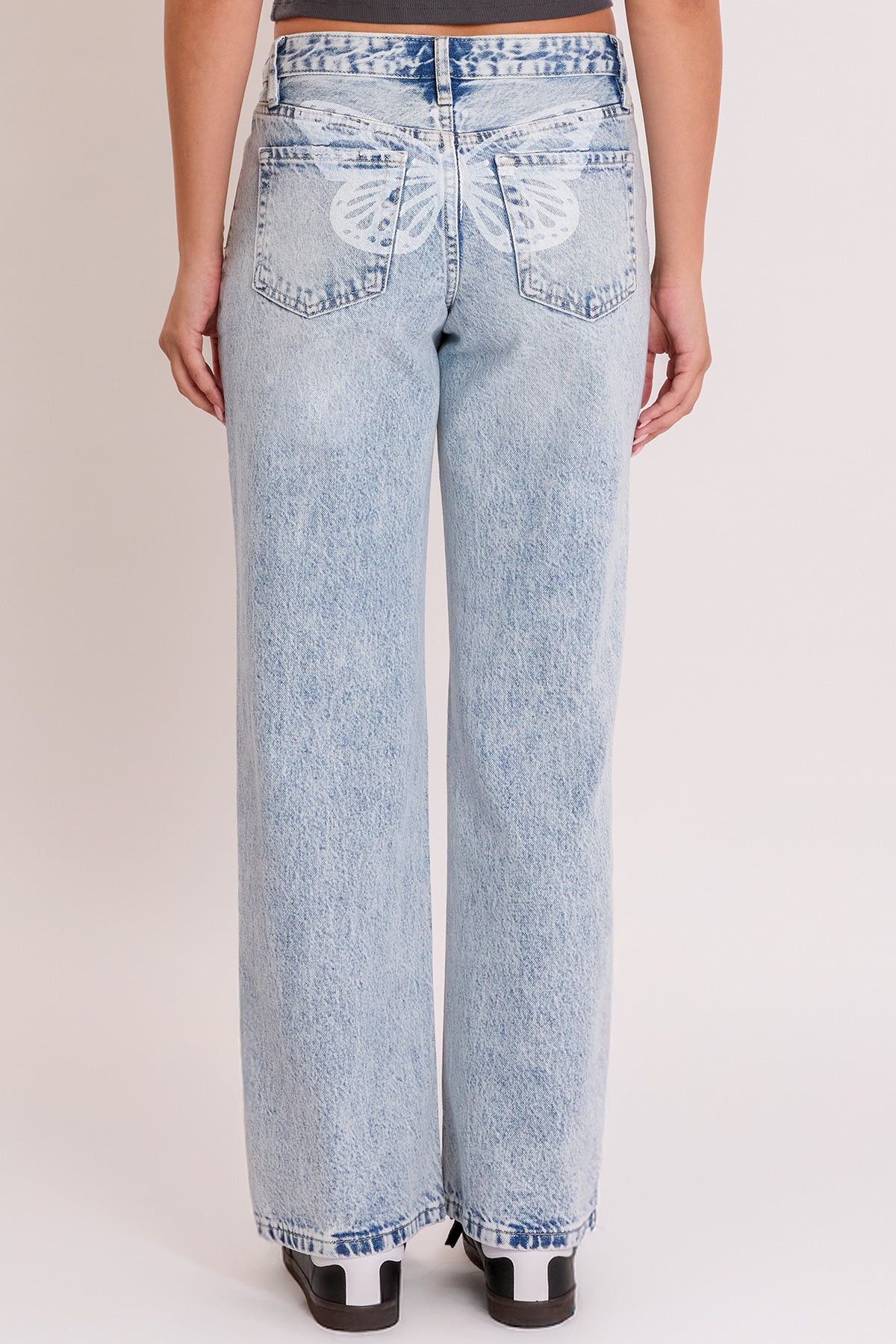 Women's Wide Leg with Butterfly Print in Q Celeste Blue view 5 - Womens Printed Wide Leg Pants (bottom)