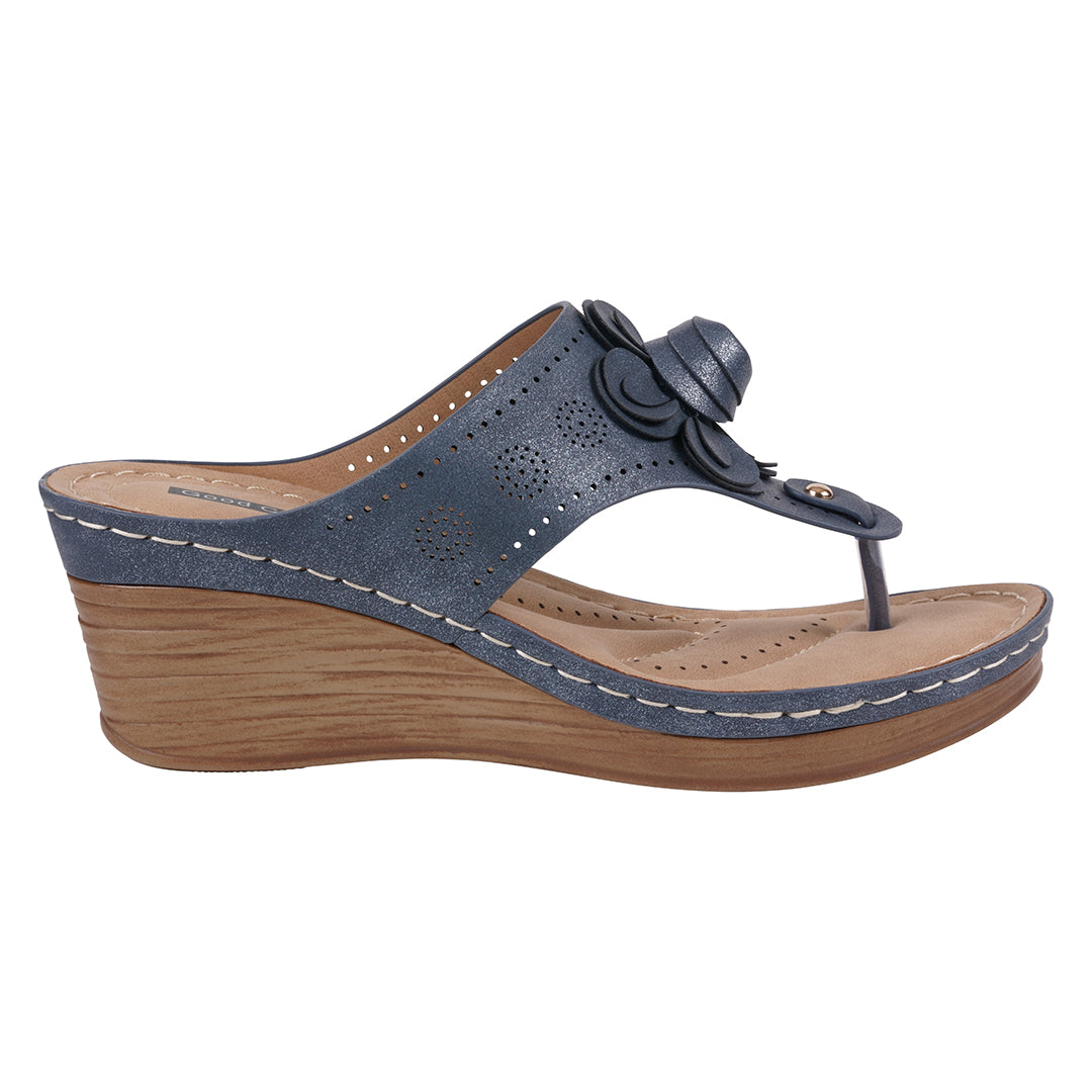 Women's Willa Blue Floral Wedge Sandals Blue view 2 (shoe) - bueno women's willa sandals, williams wome - shop at us.meeeshop