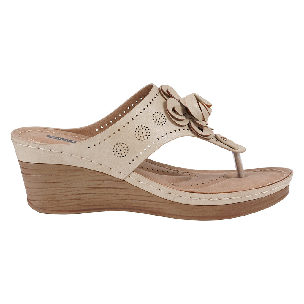 Women's Willa Gold Floral Wedge Sandals Gold view 2 (shoe) - bueno women's willa sandals, williams wome - shop at us.meeeshop