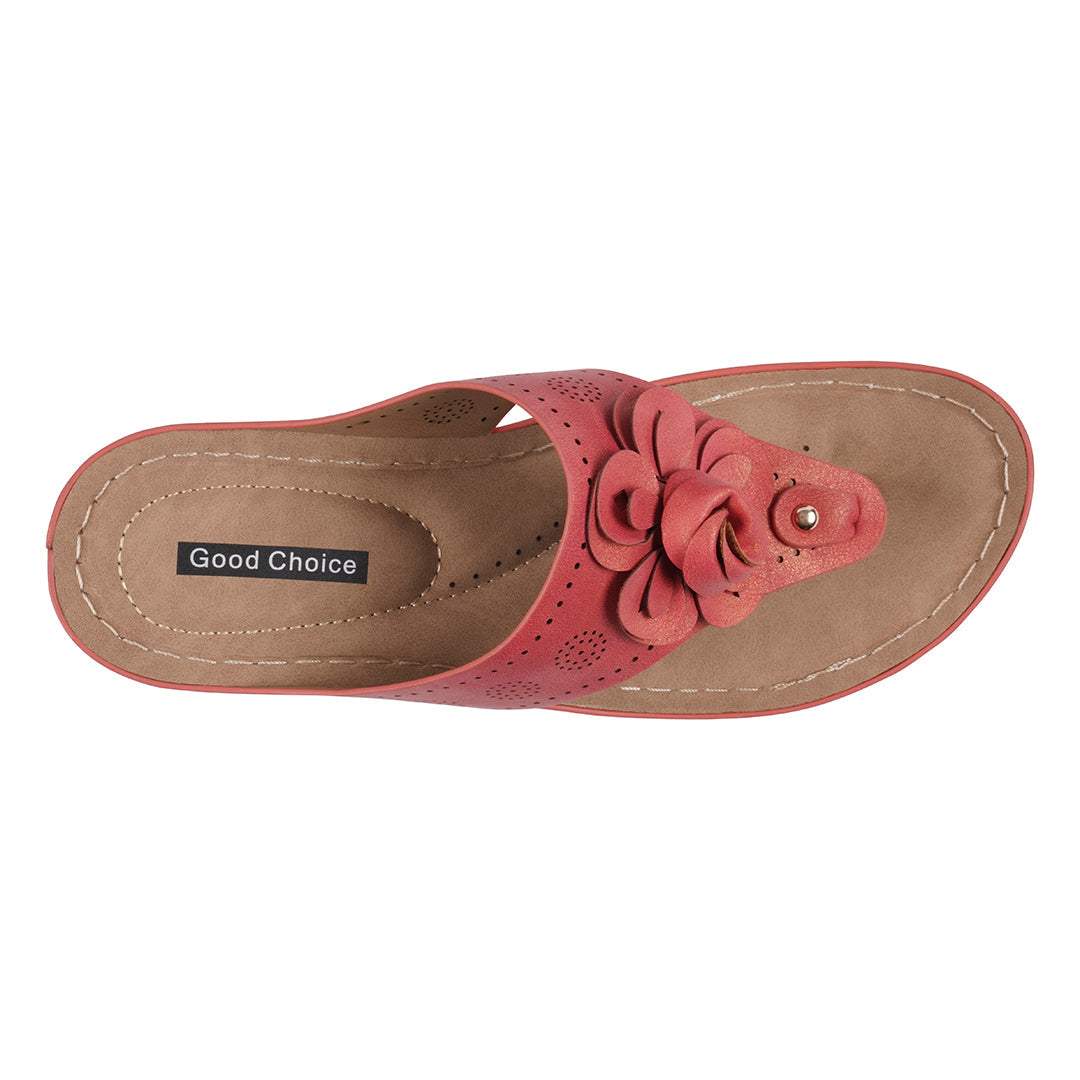 Women's Willa Red Floral Wedge Sandals Red view 3 (shoe) - bueno women's willa sandals, williams women' - shop at us.meeeshop