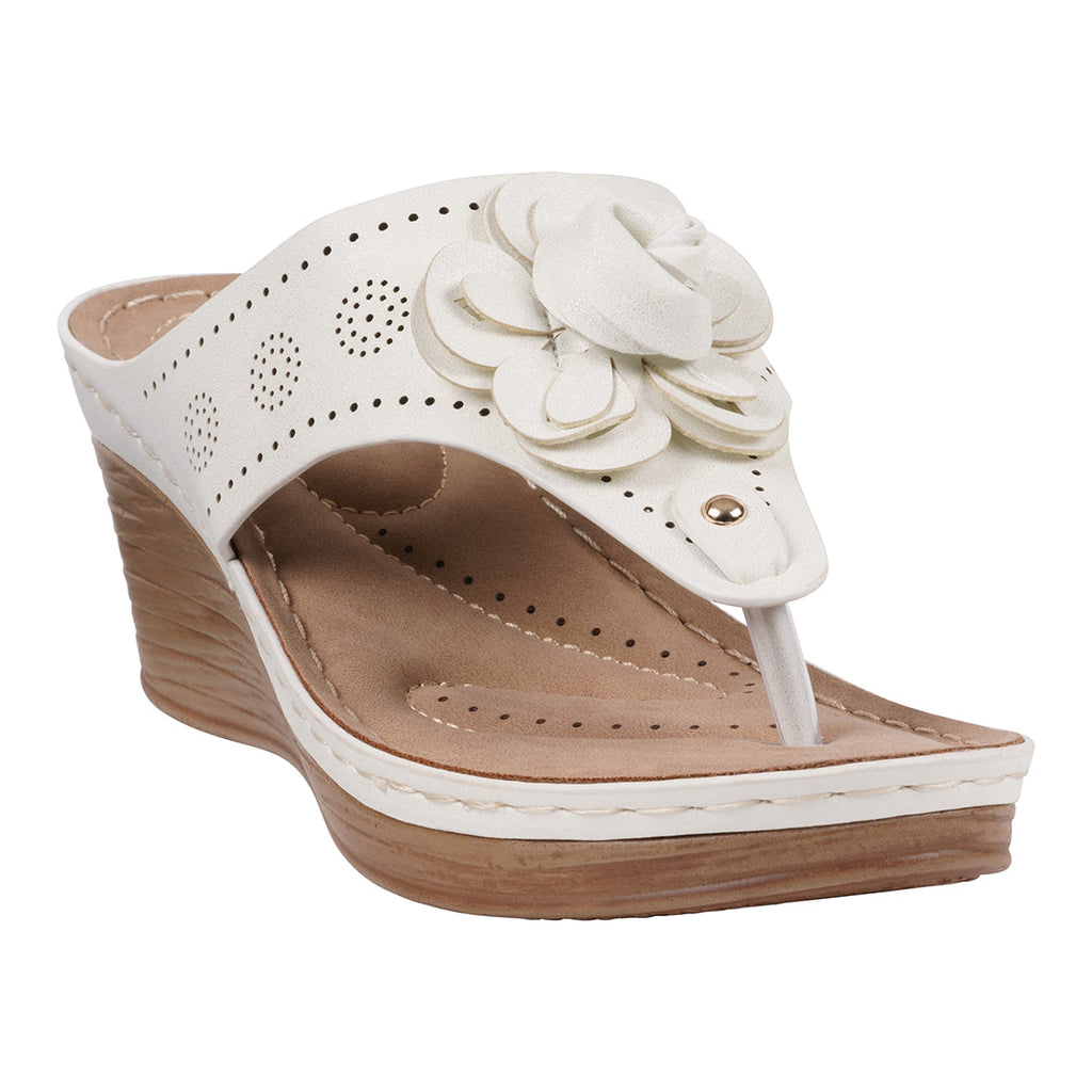 Women's Willa White Floral Wedge Sandals White (shoe) - bueno women's willa sandals, williams women's s - shop at us.meeeshop