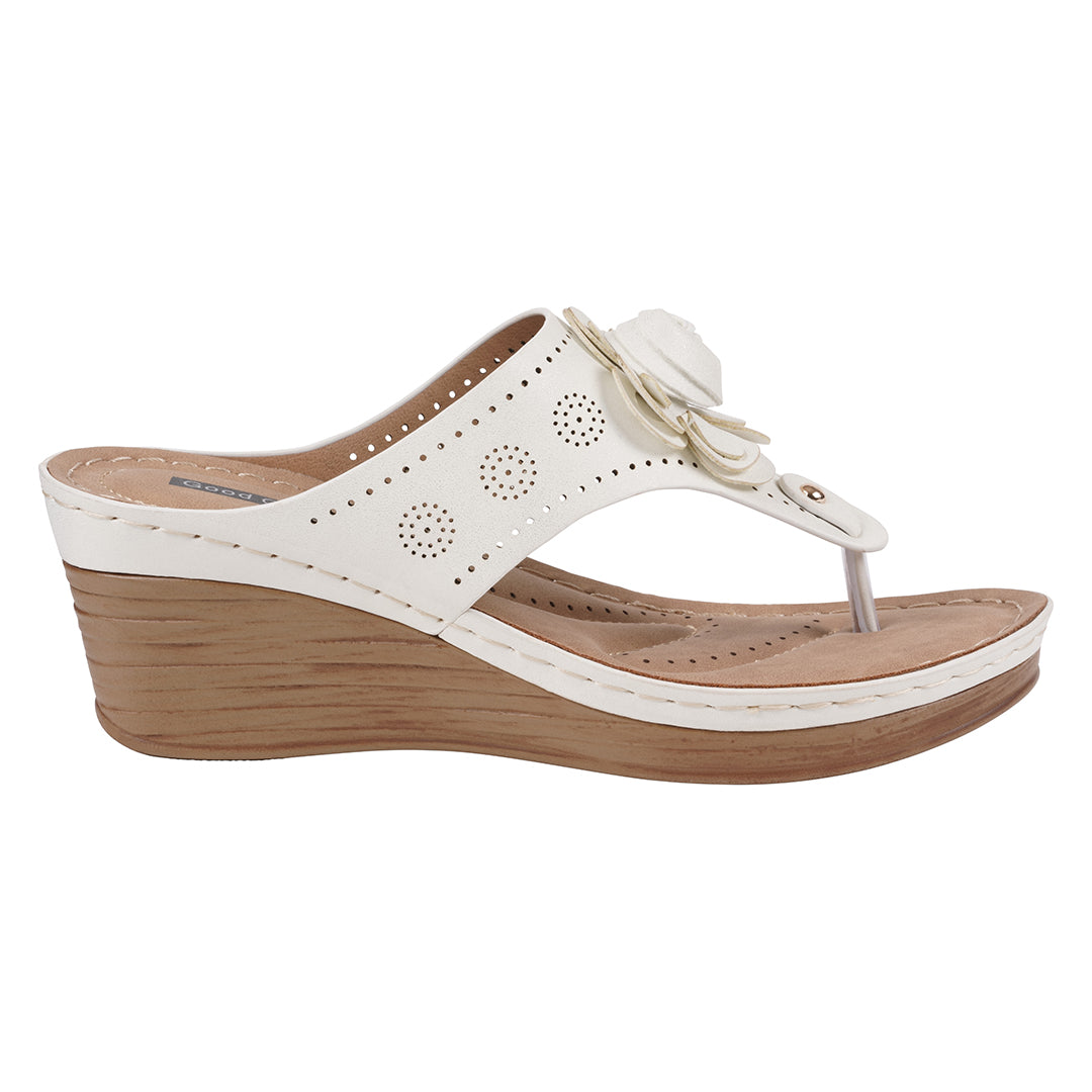 Women's Willa White Floral Wedge Sandals White view 2 (shoe) - bueno women's willa sandals, williams wo - shop at us.meeeshop