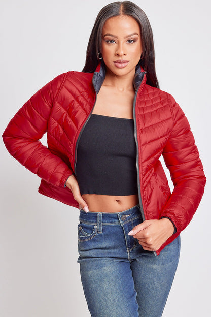 Women's Winter Reversible Fitted Puffer Jacket view 5 - Fall Wardrobe Essential - Womens Winter Jacket Sale (layer)