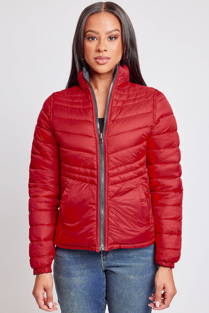 Women's Winter Reversible Fitted Puffer Jacket view 7 - Fall Wardrobe Essential - Womens Winter Jacket Sale (layer)