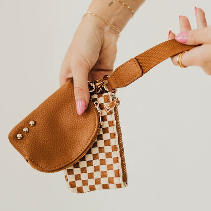 Wonderlust Woven Dual Pouch Wristlet - Color! in Denim Blue view 5 - Wristlet Color (piece)