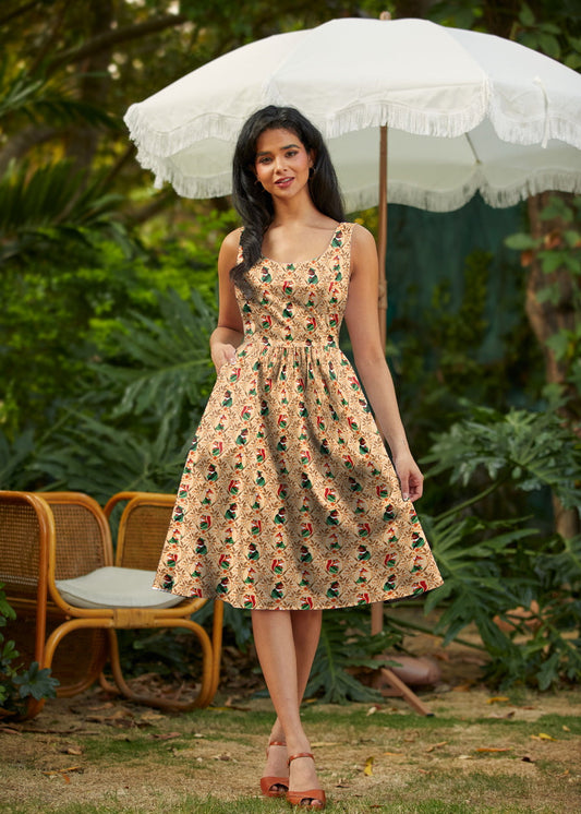 Woodland Scout Fit & Flare Dress in XS