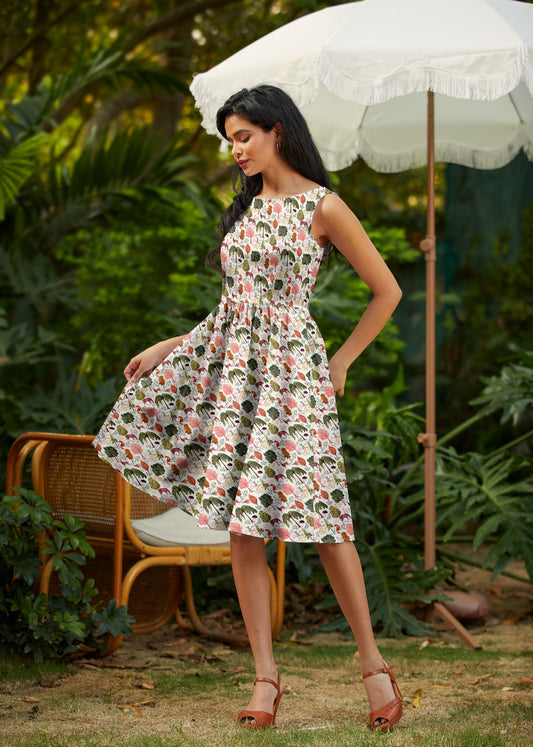 Woodland Vintage Dress in Cream in XS - Cream Dress
